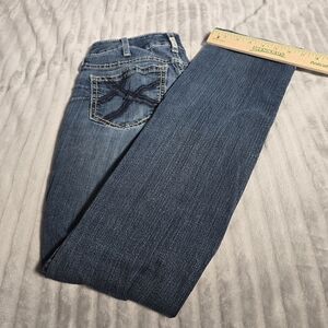 Ariat Jeans‎ Womens size 28L Blue REAL Denim Mid Rise Straight Western Wear. 154